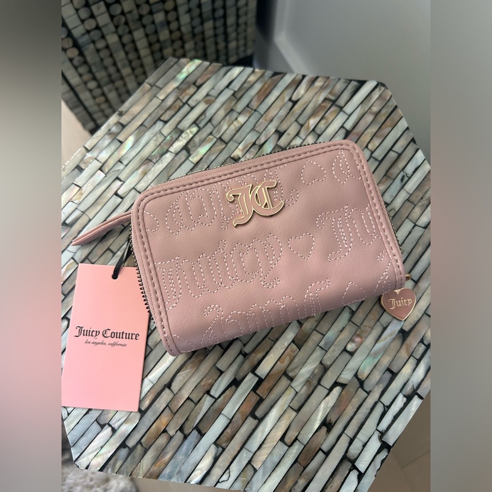 Juicy Couture Dusty Pink Zip Around Wallet